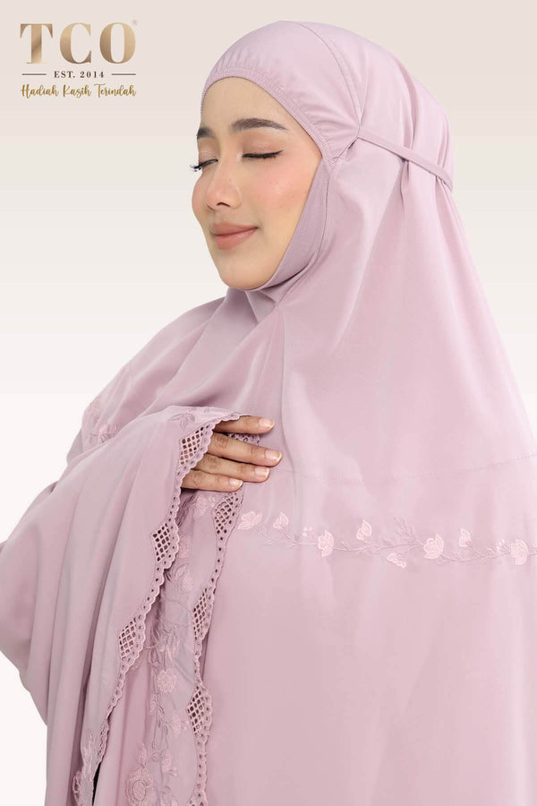 Telekung Windy Luxe in Dusty Mauve