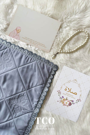 Tatreez Mini Sajaddah in Grayish Blue