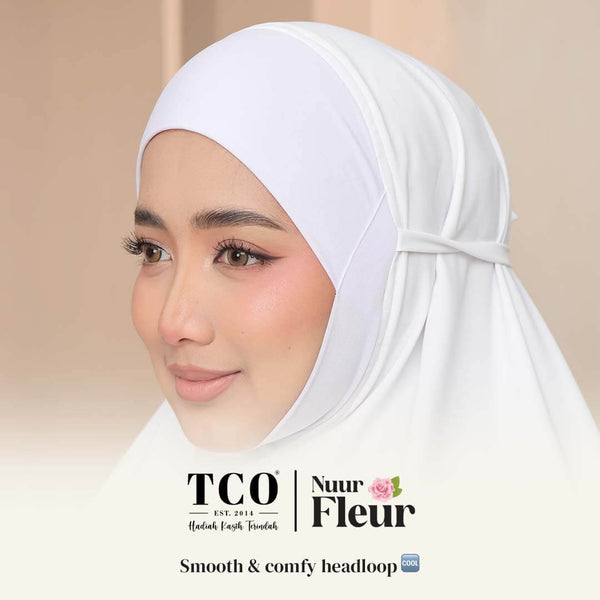 Telekung Nuur Fleur in Off White Pure