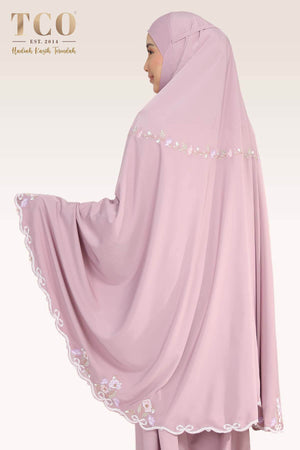 [LIMITED] Telekung Blossom Luxe in Dusty Mauve