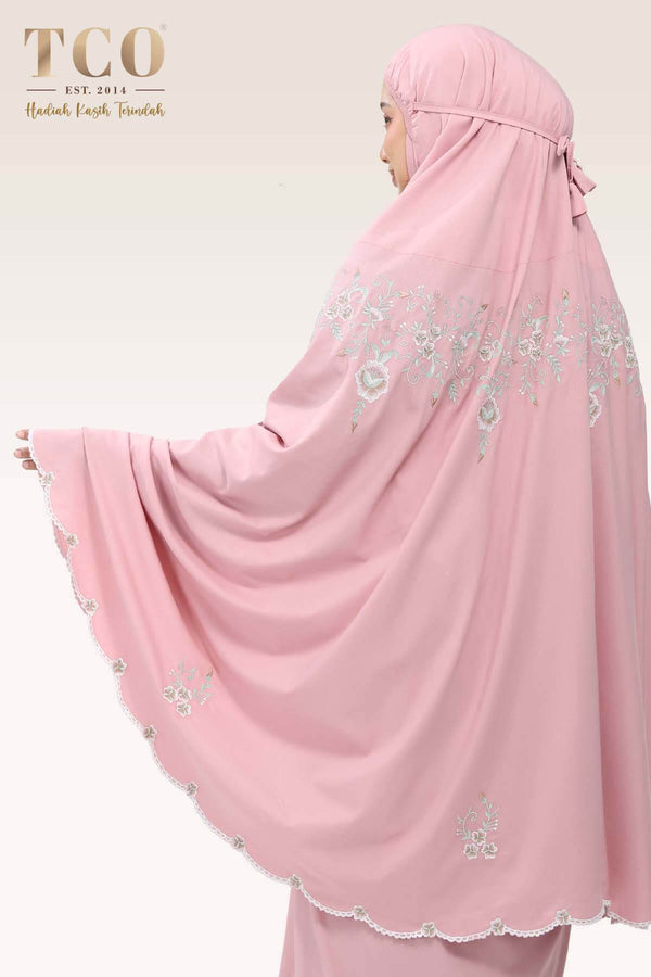Telekung Florina in Dusty Pink
