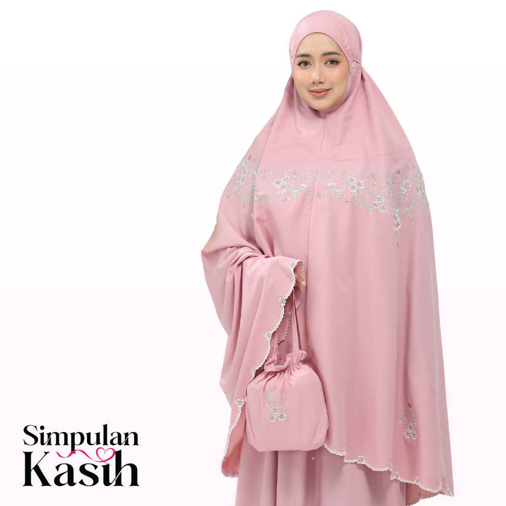 Telekung Florina in Dusty Pink