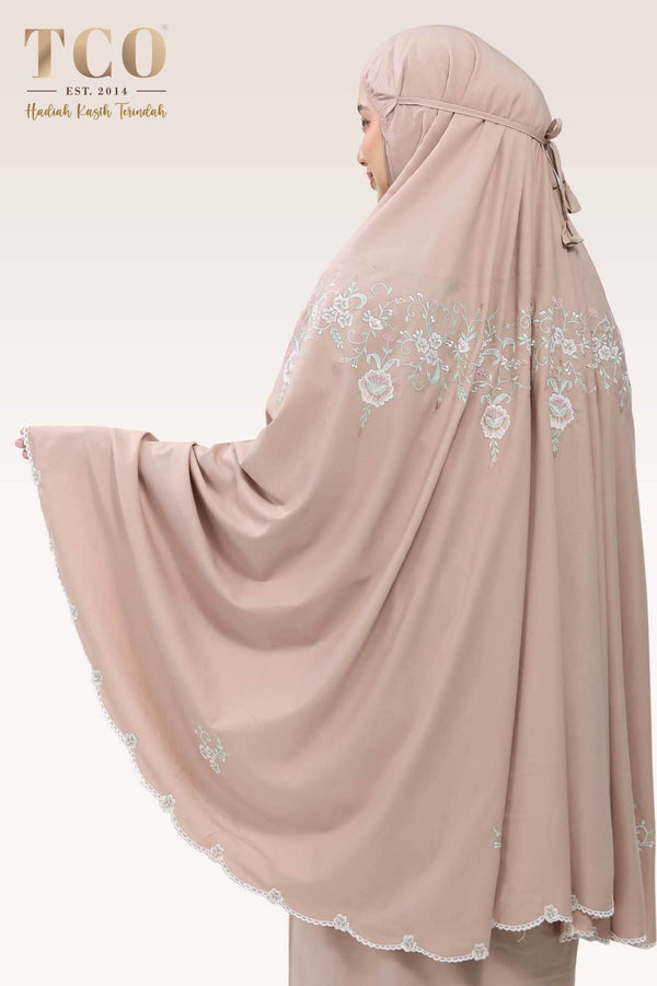 Telekung Florina in Toffee Latte