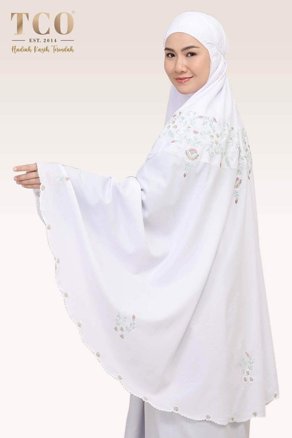 Telekung Florina in White