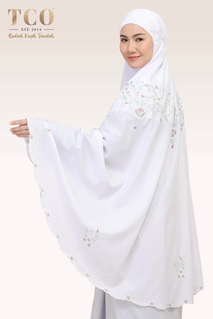 Telekung Florina in White