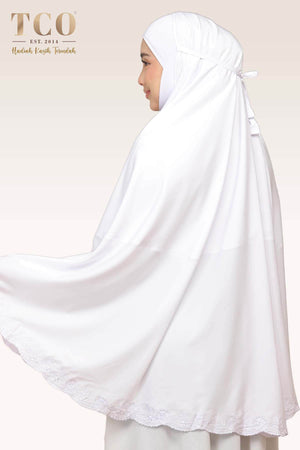 Nawa Mini Telekung in Pure White