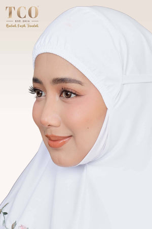 Telekung Nuur Petal in Snow White Berry