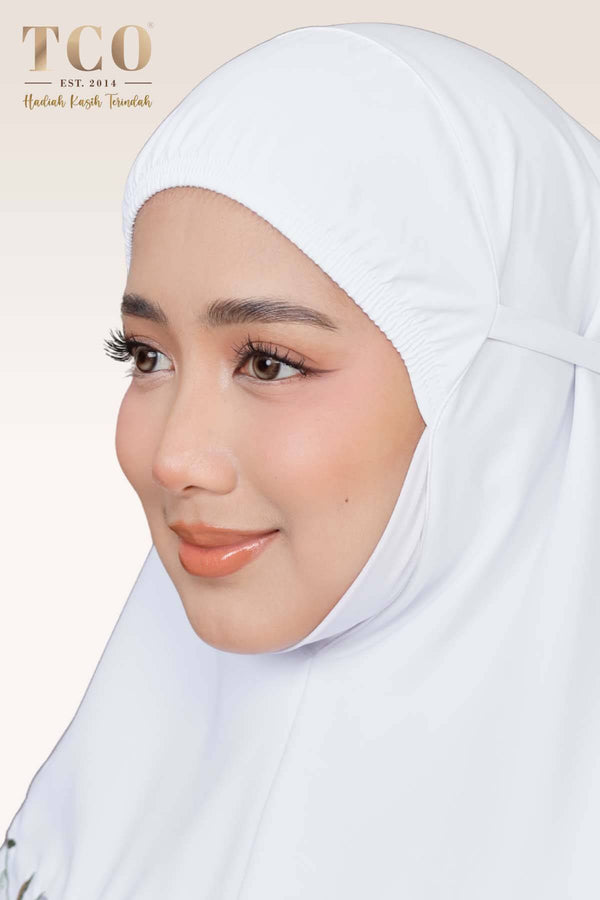 Telekung Nuur Petal in Snow White Vanilla