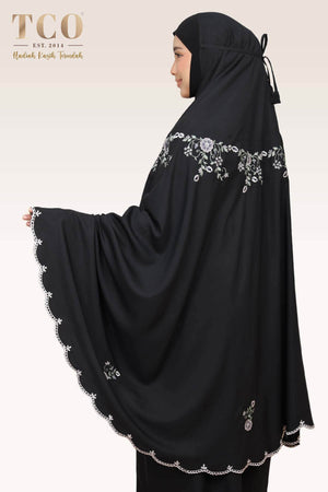 Telekung Pearl Ratna in Classic Black