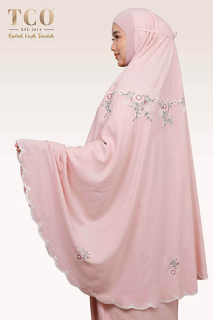 Telekung Pearl Ratna in Pinky Blush