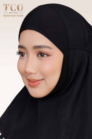 Telekung Pearl Rosabella in Classic Black