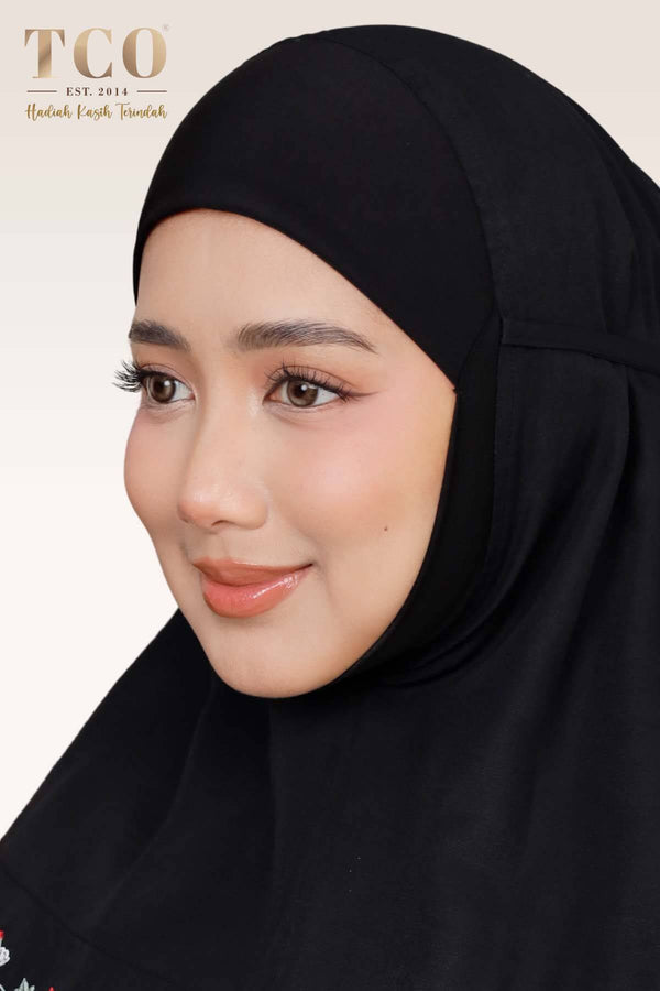 Telekung Pearl Rosabella in Classic Black