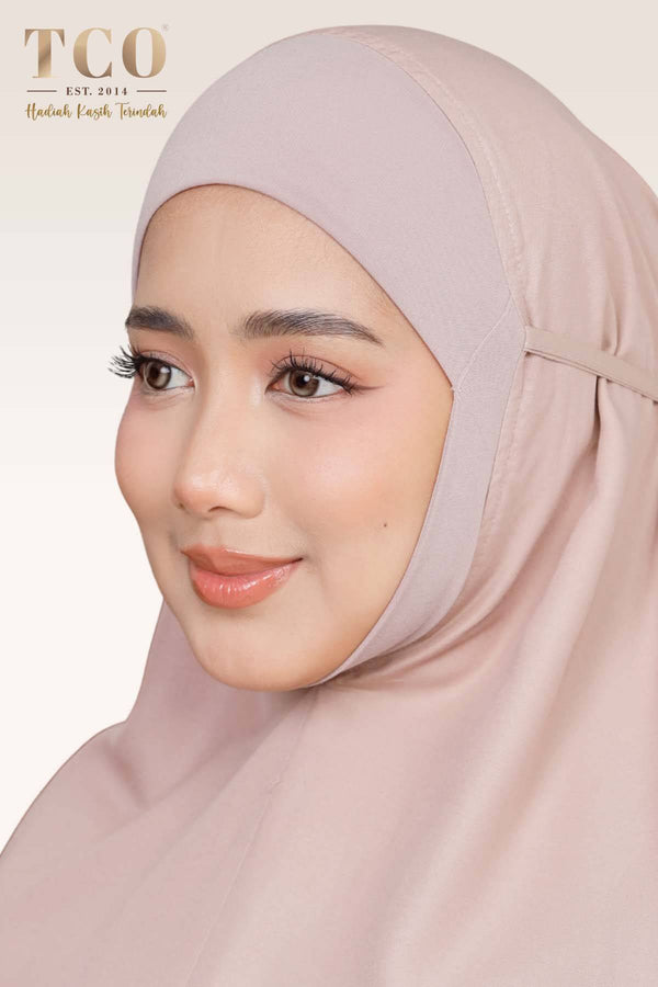 Telekung Pearl Rosabella in Creamy Mocha