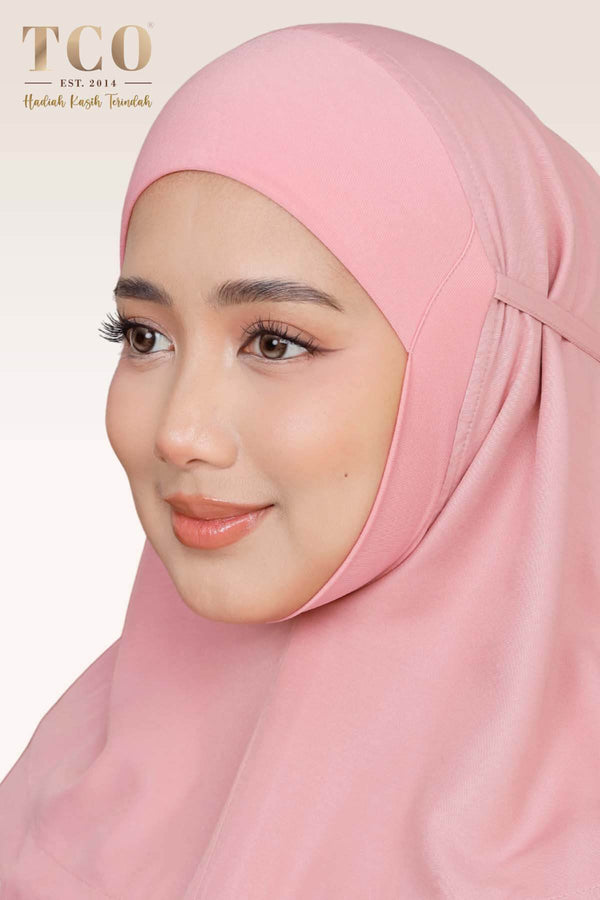 Telekung Pearl Rosabella in Pastel Rose