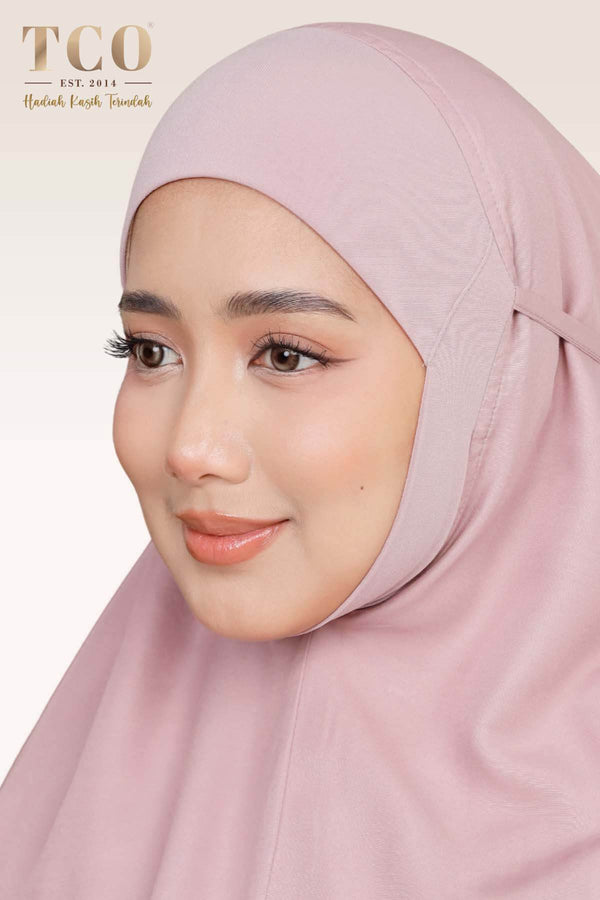Telekung Pearl Rosabella in Plum Mauve