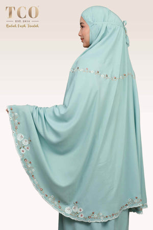 Telekung Pearl Yasmine in Dusty Sky