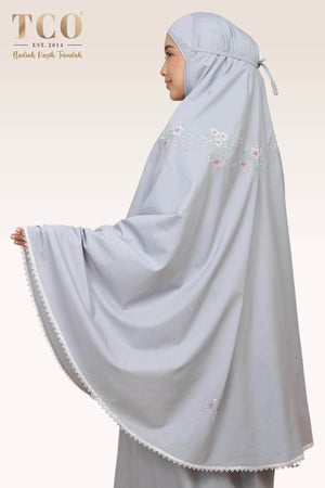 Telekung Salma in Ash Gray