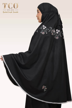Telekung Salma in Black