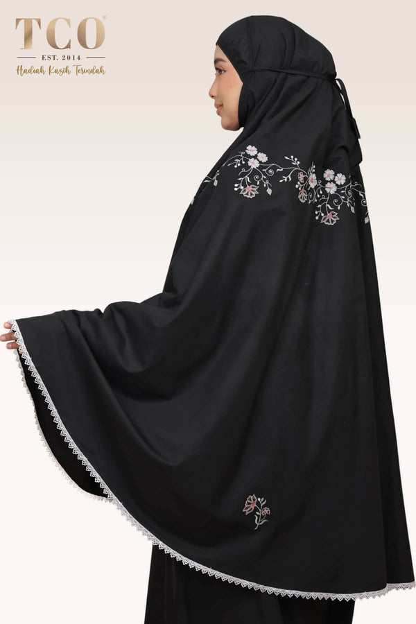 Telekung Salma in Black