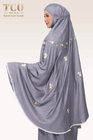 Telekung Travel Daizie in Light Gray