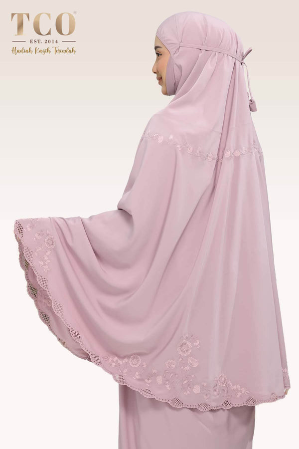 Telekung Windy Luxe in Dusty Mauve