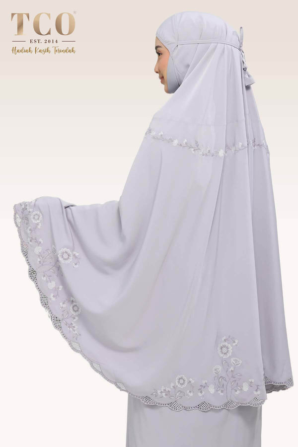 Telekung Windy Luxe in Gray Lilac