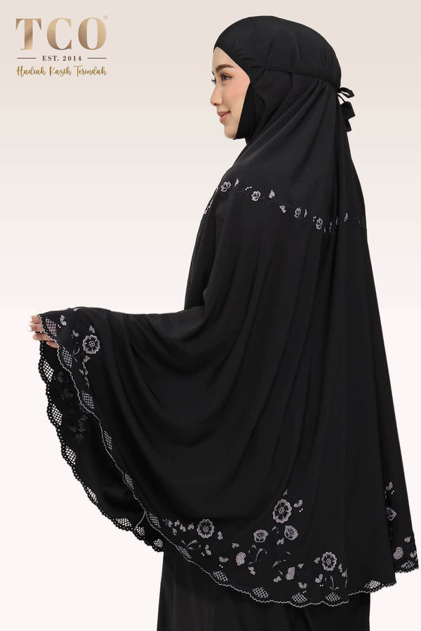 Telekung Windy Luxe in Jet Black