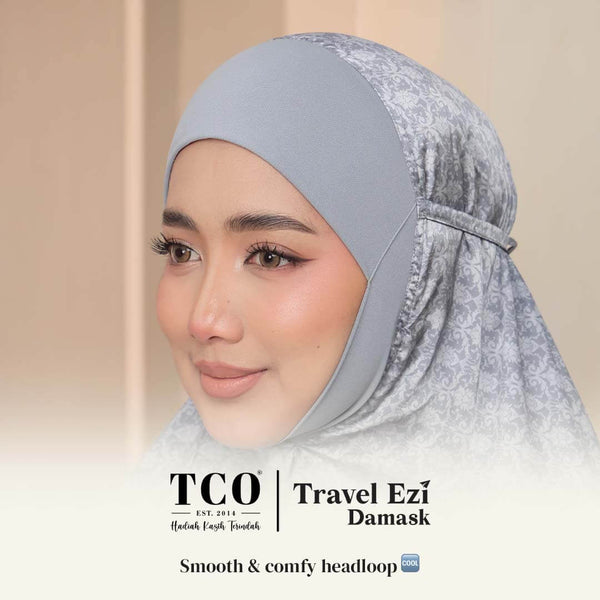 Telekung Travel Ezi Damask in Brown