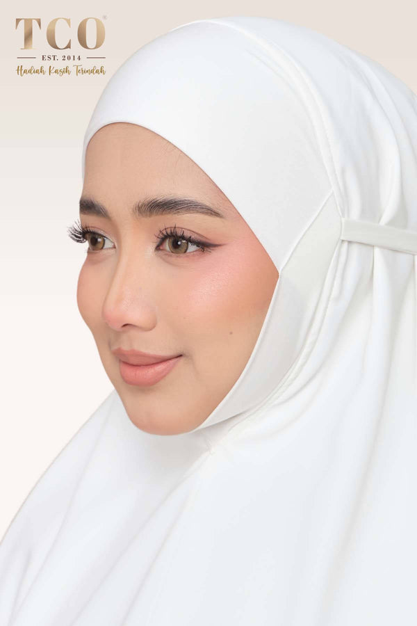 Telekung Nuur Fleur in Off White Pure