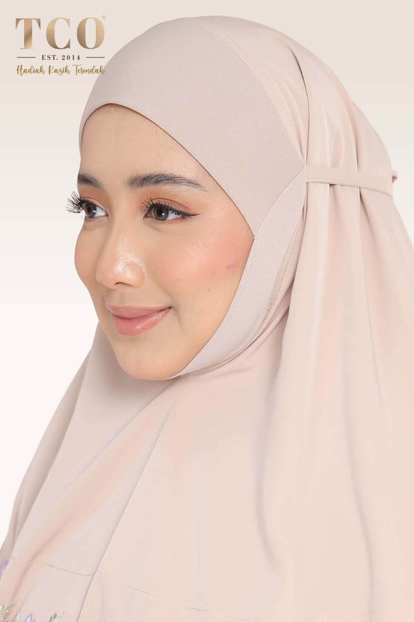 [LIMITED] Telekung Blossom Luxe in Almondy Latte