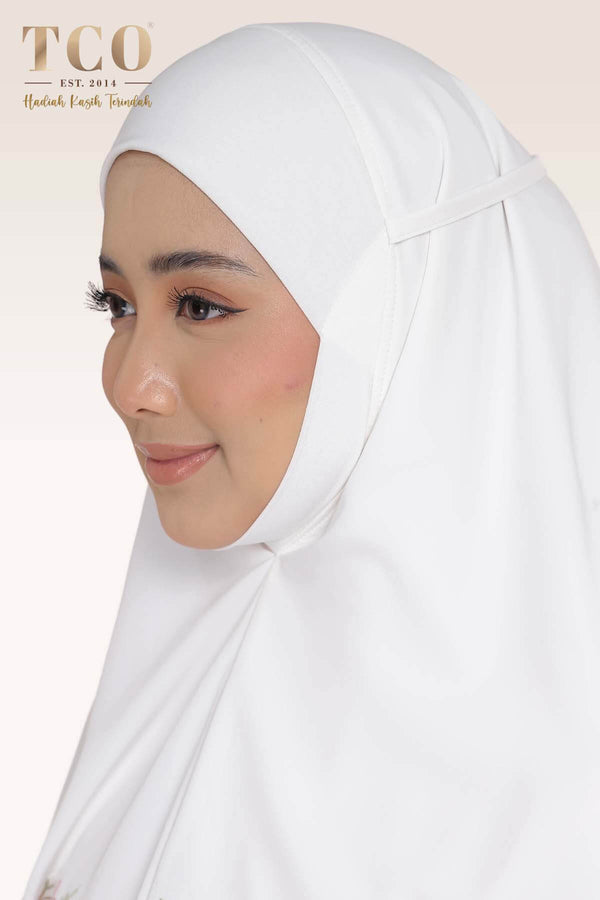 [LIMITED] Telekung Blossom Luxe in Off White