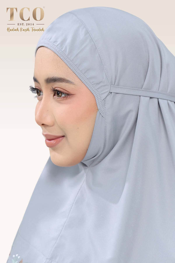 Telekung Florina in Ash Gray