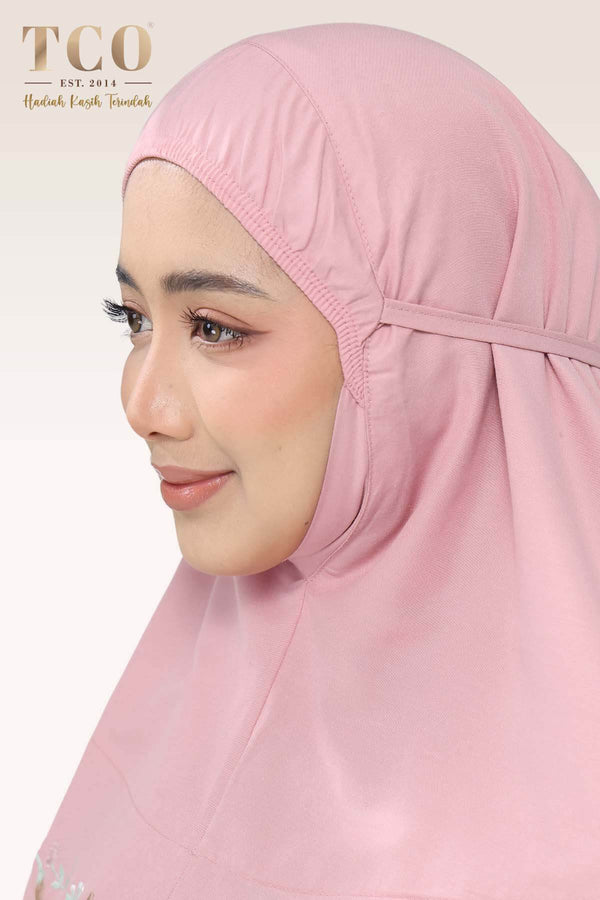 Telekung Florina in Dusty Pink