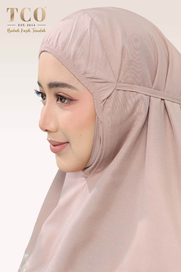 Telekung Florina in Toffee Latte