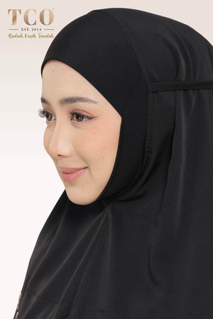 Telekung Kameela Luxe in Jet Black
