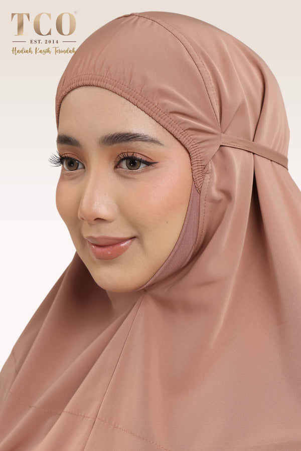 Telekung Mekar Luxe in Burnt Brick