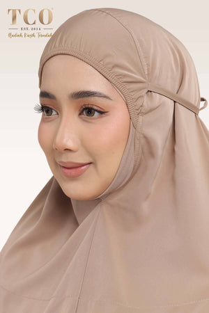 Telekung Mekar Luxe in Coco Mocha
