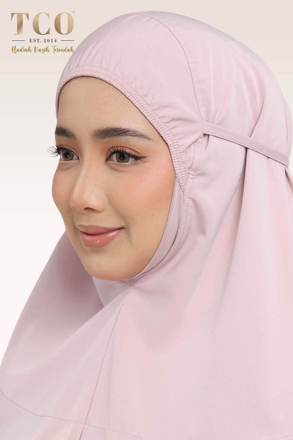 Telekung Mekar Luxe in Dusty Rose