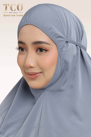 Telekung Mekar Luxe in Icy Gray