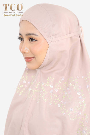 Telekung Melor in Light Latte