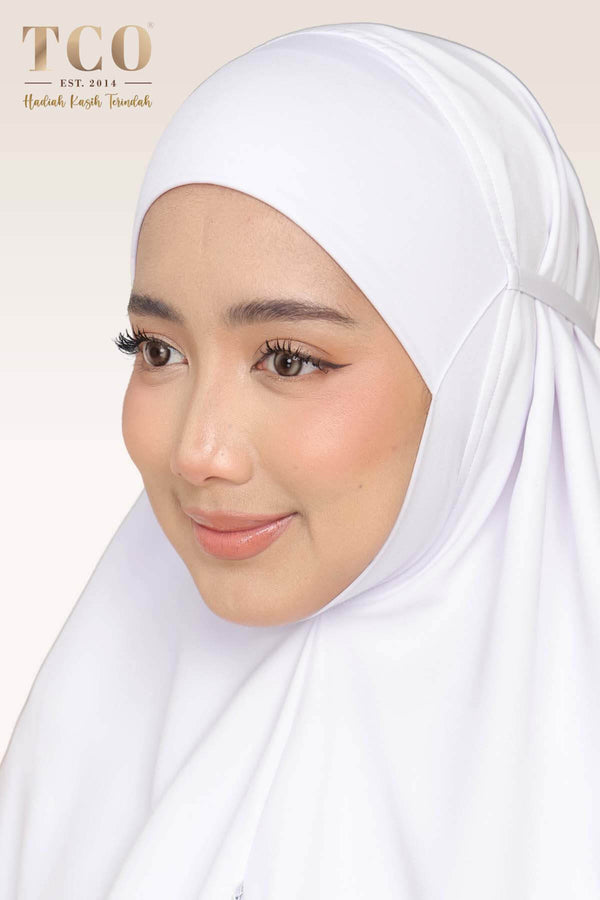 Nawa Mini Telekung in Pure White