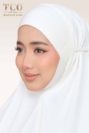 Telekung Nuur Fleur in Off White Soft Pink
