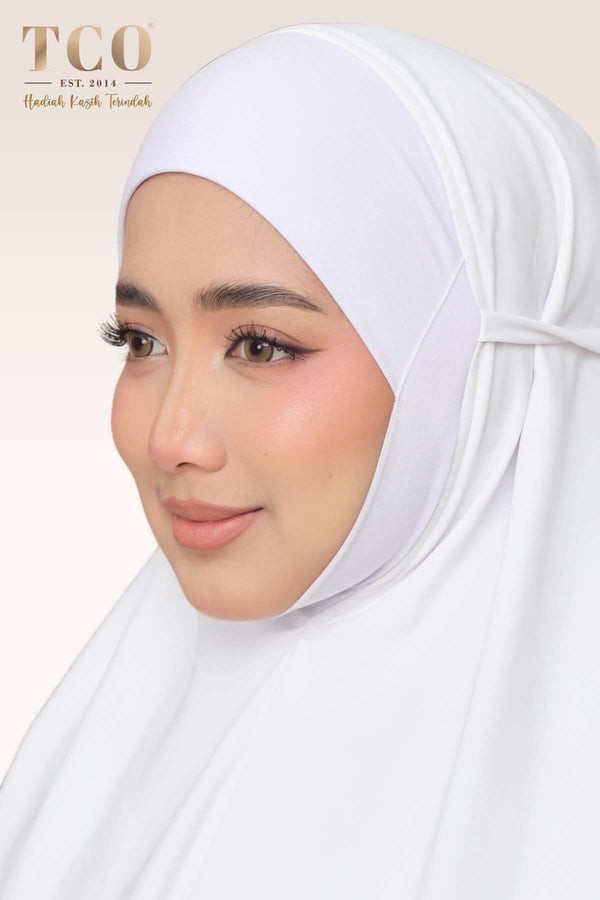 Telekung Nuur Fleur in Snow White Pure