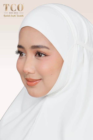 Telekung Nuur Rose in Off White Pure