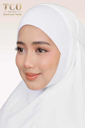 Telekung Nuur Rose in Snow White Pastel
