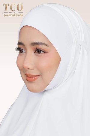 Telekung Nuur Rose in Snow White Pure