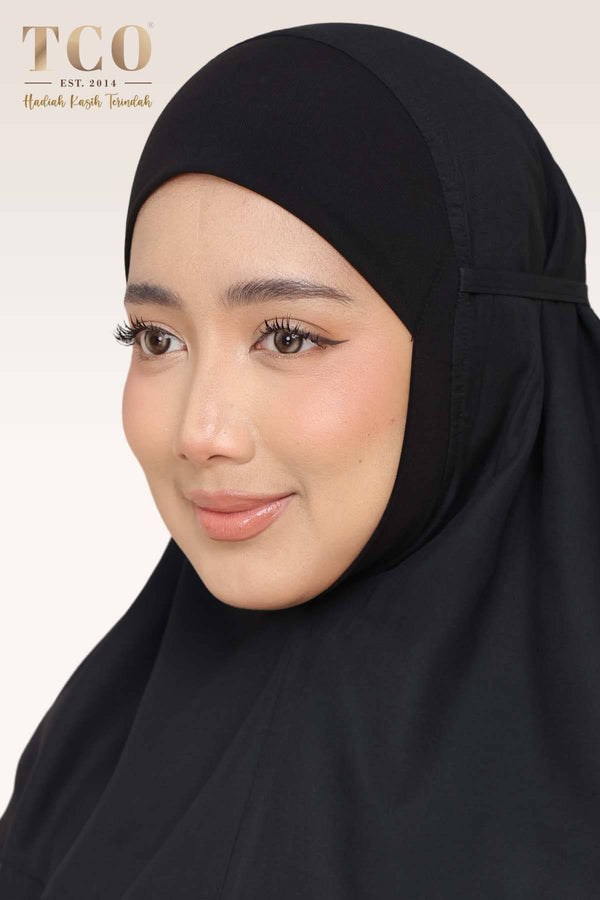 Telekung Pearl Ratna in Classic Black