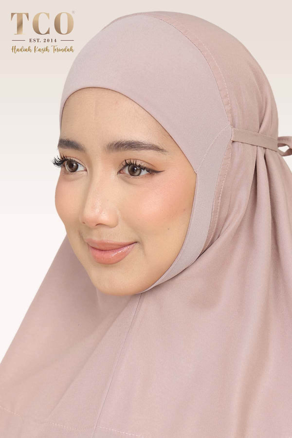 Telekung Pearl Ratna in Creamy Mocha