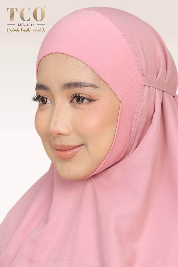 Telekung Pearl Ratna in Pastel Rose