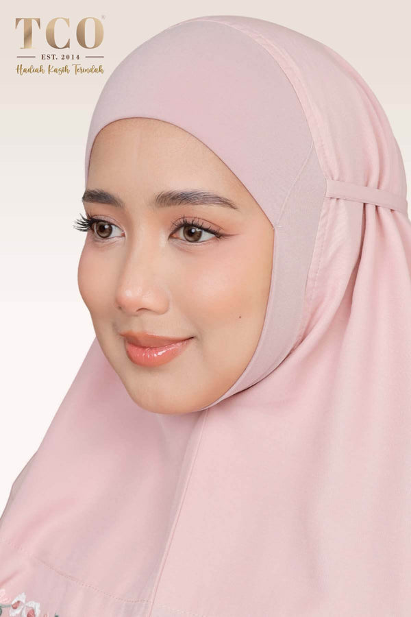 Telekung Pearl Ratna in Pinky Blush